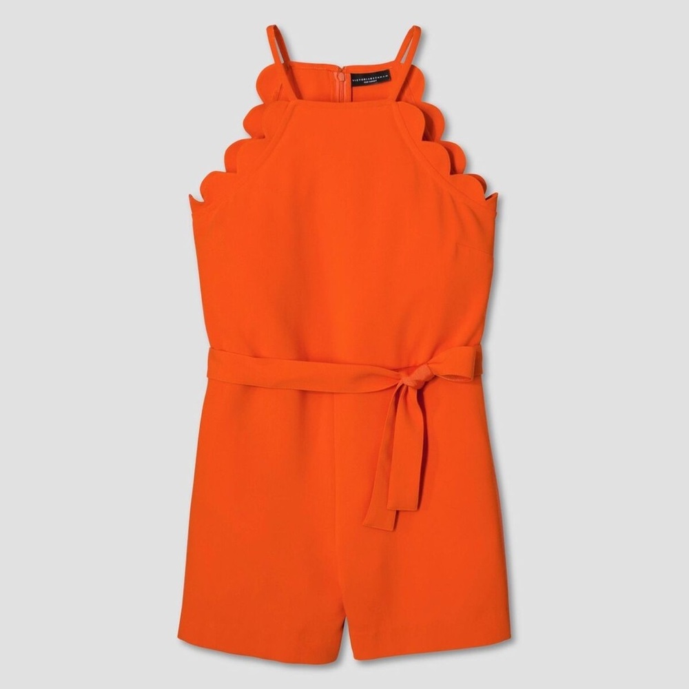 Victoria Beckham for Target Orange Scalloped Romper size Small